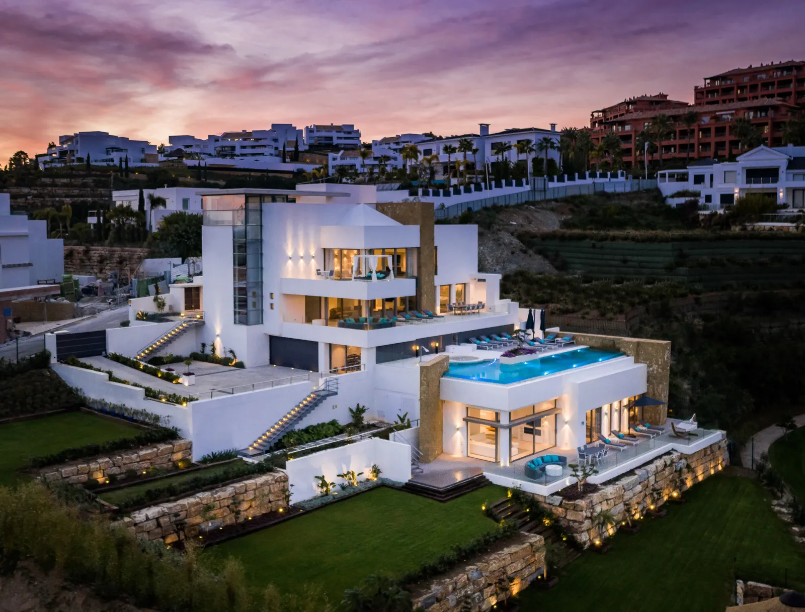 Villa BOND — exterior view, Los Flamingos, Benahavis.